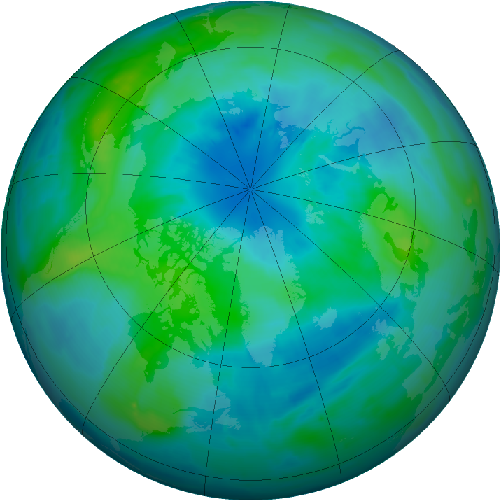 Arctic ozone map for 29 September 2009